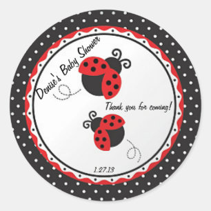 Sticker Rond Lady Bug Étiquette/Sticker