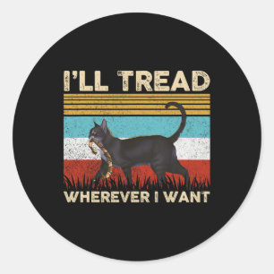 Sticker Rond Lady Cat 2024 sans enfants Je vais filer partout o