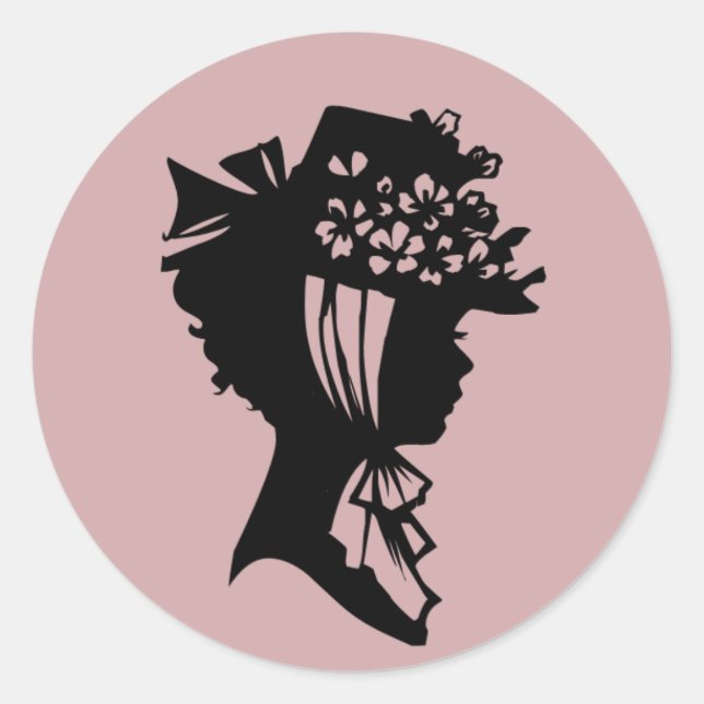 Sticker Rond Lady in a Bonnet 28 Blush Pink AH2010 (Devant)