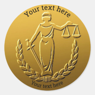 Sticker Rond Lady Justice Droit Personnalisable Conception de p