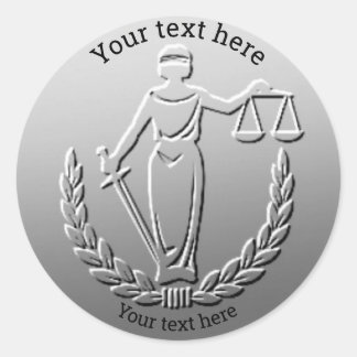 Sticker Rond Lady Justice Law Personnalisable Conception de piè