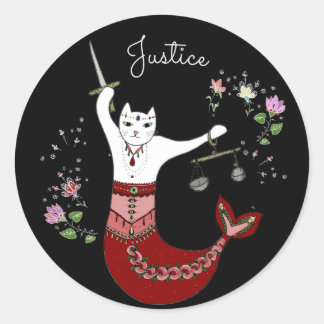 Sticker Rond Lady Justice Mermaid