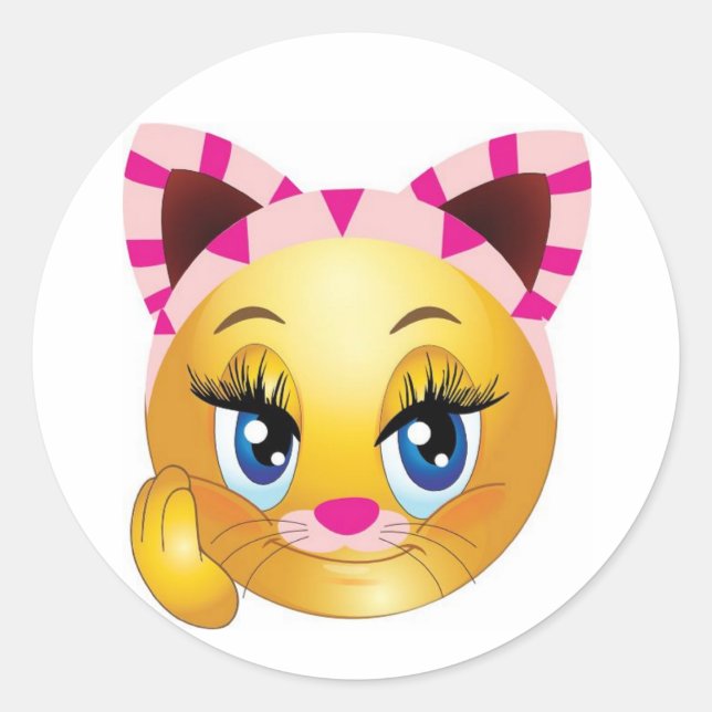 Sticker Rond Lady Kitty Face (Devant)