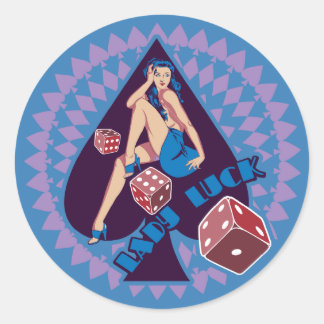 Sticker Rond Lady Luck