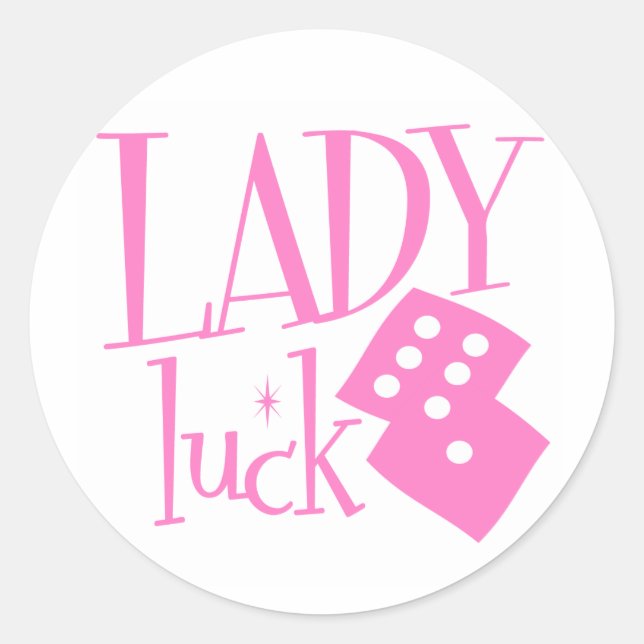 Sticker Rond Lady Luck Dice (Devant)