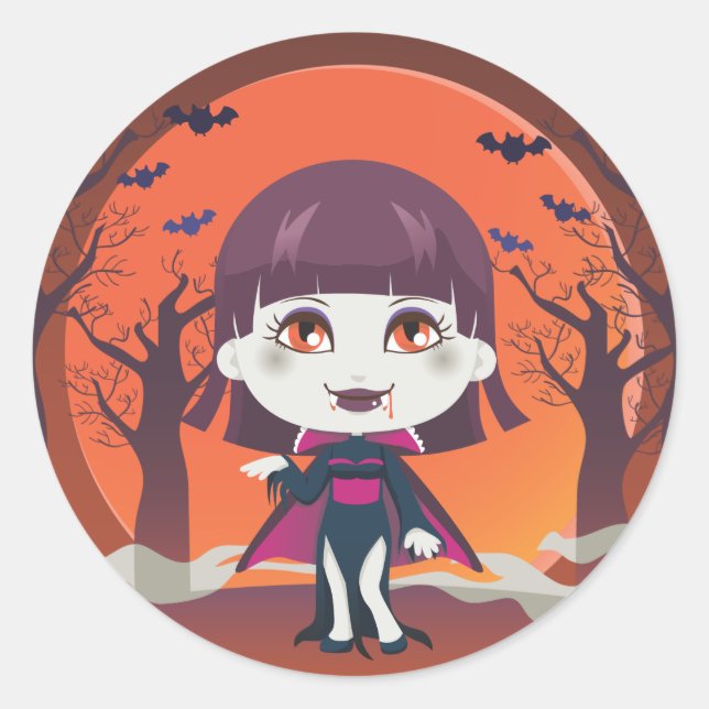 Sticker Rond Lady Vampire (Devant)