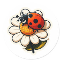 Ladybird sur l'art floral pour les enfants