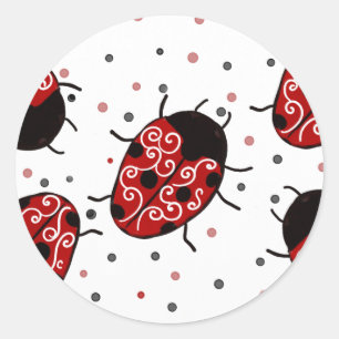 Sticker Rond Ladybug