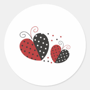 Sticker Rond Ladybug Heart mignon