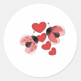 Sticker Rond Ladybug Love