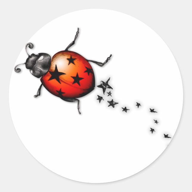 Sticker Rond Ladybug Rockstar (Devant)