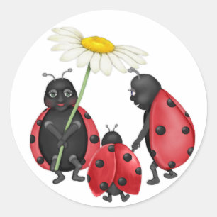 Sticker Rond Ladybug Stroll