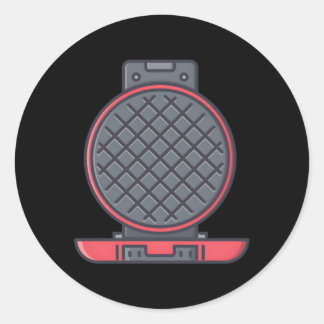 Sticker Rond Lafeuse de crémaillère gaufre gaufre de fer gaufre