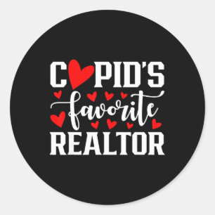 Sticker Rond L'agent immobilier préféré de Cupidon Cœur mignon