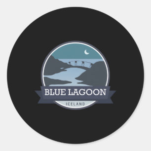 Sticker Rond Lagon Bleu Islande