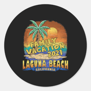 Sticker Rond Laguna Beach Californie Souvenir de vacances en fa
