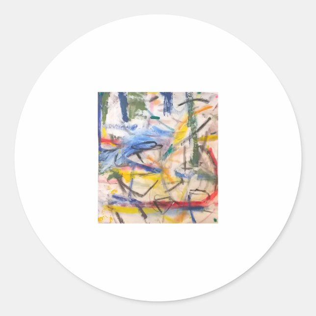 Sticker Rond Lagune dauphin Abstrait Jeff Hankamer Artjunkhaus (Devant)