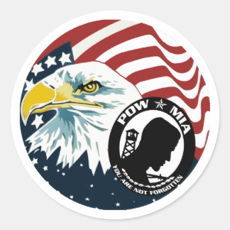 Sticker Rond L'aigle américain POW-MIA