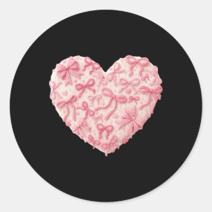 Sticker Rond Laine à crochet à crochet en forme de cœur de la S