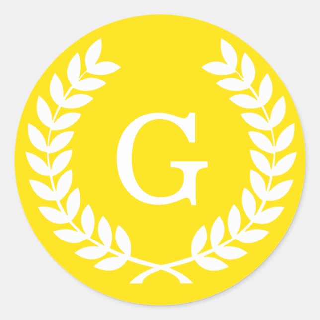 Sticker Rond Laine de blé blanc jaune Première monographie (Devant)