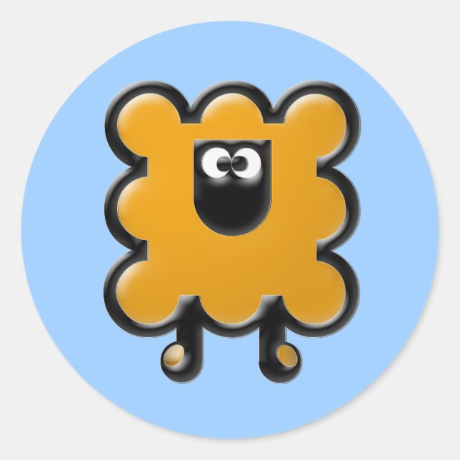 Sticker Rond laine orange (Devant)