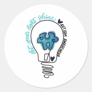 Sticker Rond Laisser Briller Votre Lumière Sensibilisation sur