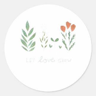 Sticker Rond Laisser l'amour augmenter la couleur
