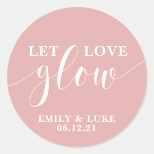 Sticker Rond Laisser l'amour brillant Mariage Favor stickers, C