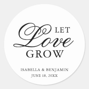 Sticker Rond Laisser l'amour grandir une typographie élégante M
