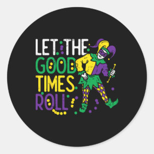 Sticker Rond Laisser Le Bon Temps Rouler Jester Bead Funny Mard