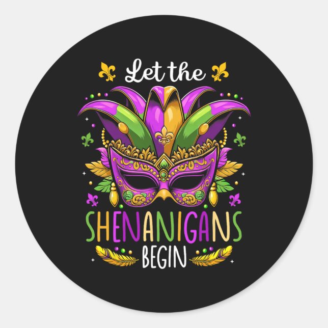 Sticker Rond Laisser Les Shenanigans Commencer Les Perles De Ma (Devant)