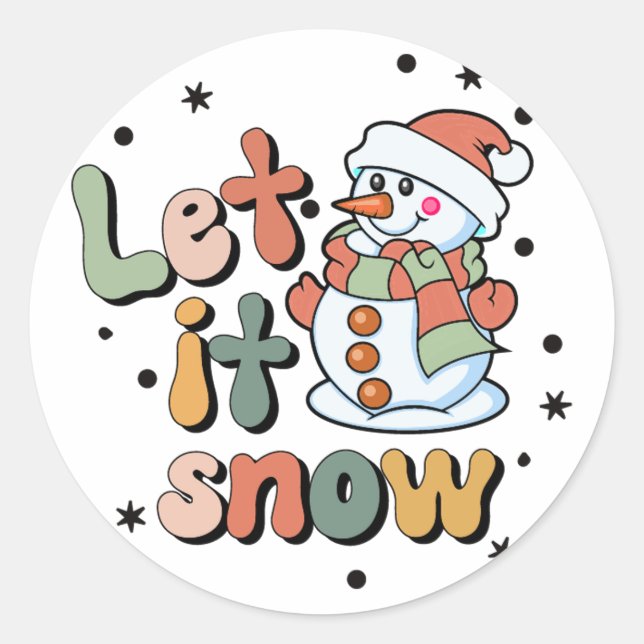 Sticker Rond Laisser Neige Homme (Devant)