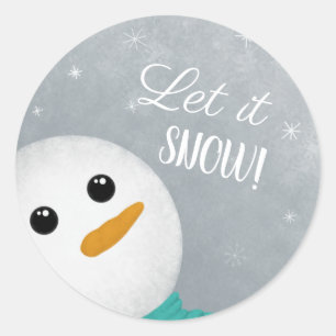 Sticker Rond Laisser neiger Snowman