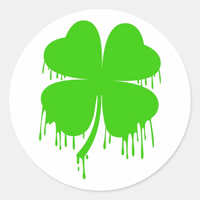 Sticker Rond Laisser quatre feuilles Clover (Devant)