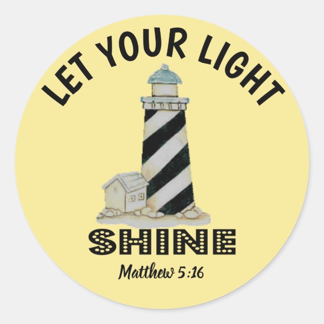 Sticker Rond Laisser votre phare clair Matthieu 5:16 (Devant)