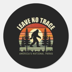 Sticker Rond Laissez Bigfoot Aucune Trace Randonnée Et Camping 