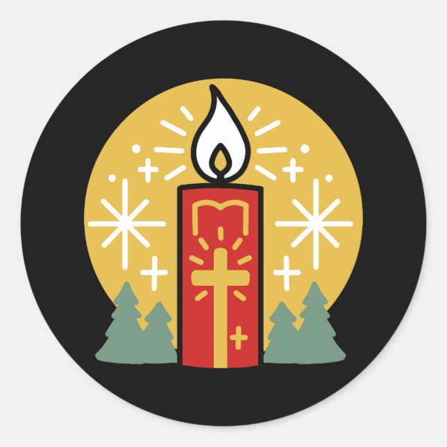 Sticker Rond Laissez Faith être votre plus brillant Star Candle (Devant)