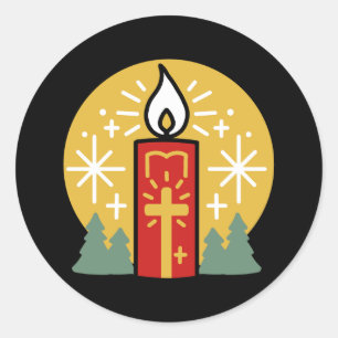 Sticker Rond Laissez Faith être votre plus brillant Star Candle