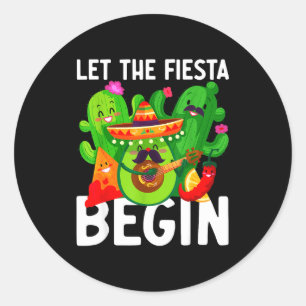 Sticker Rond Laissez la fiesta commencer drôle cinco de mayo me