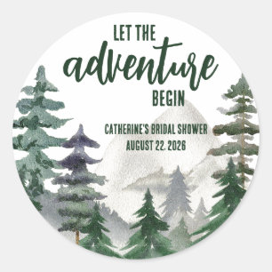 Sticker Rond Laissez l'aventure commencer ! Cadeau de douche de