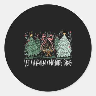 Sticker Rond Laissez le Ciel et la Nature chanter Noël Bébé Jés