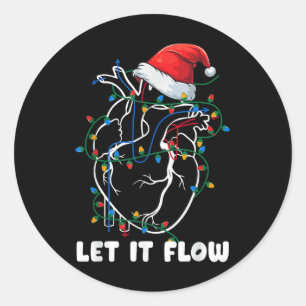 Sticker Rond Laissez-le couler Anatomie Coeur Cardiaque Infirmi
