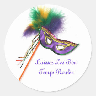 Sticker Rond Laissez Les Bon Temps Rouler !Autocollant