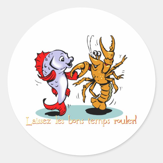 Sticker Rond Laissez les bons temps rouler ! Mardi Gras (Devant)