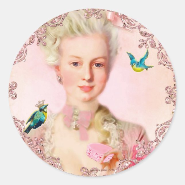 Sticker Rond Laissez-les manger des macarons Phoques de Paulett (Devant)