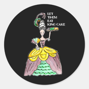 Sticker Rond Laissez-Les Manger Le Gâteau Du Roi Mardi Gras Ali