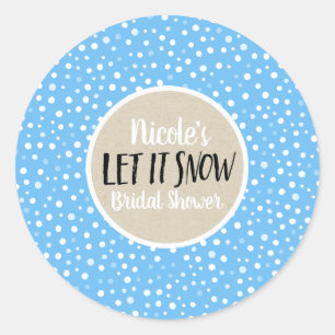 Sticker Rond Laissez Neiger Faveur de Vacances d'Hiver de Neige
