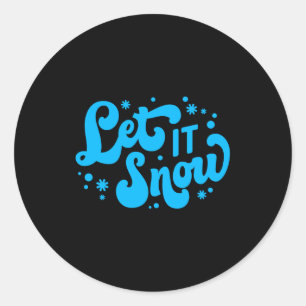 Sticker Rond Laissez Tomber la Neige Création d'Hiver