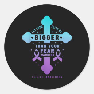 Sticker Rond Laissez Votre Foi être Plus Grande Que Votre Peur 
