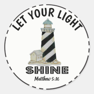 Sticker Rond Laissez votre phare lumineux Matthew 5:16